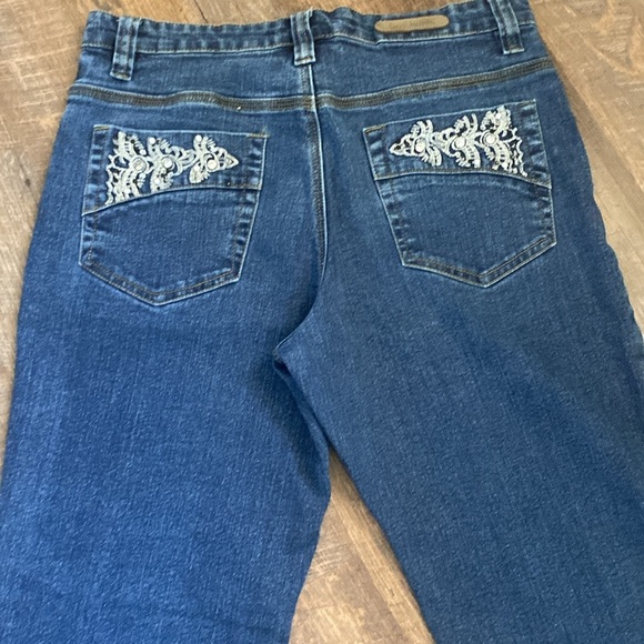 VNTG COS JEANS FLARE LEG W/EMBELLISHED RHINESTONE DETAILING MID RISE STRETCH - Picture 5 of 11